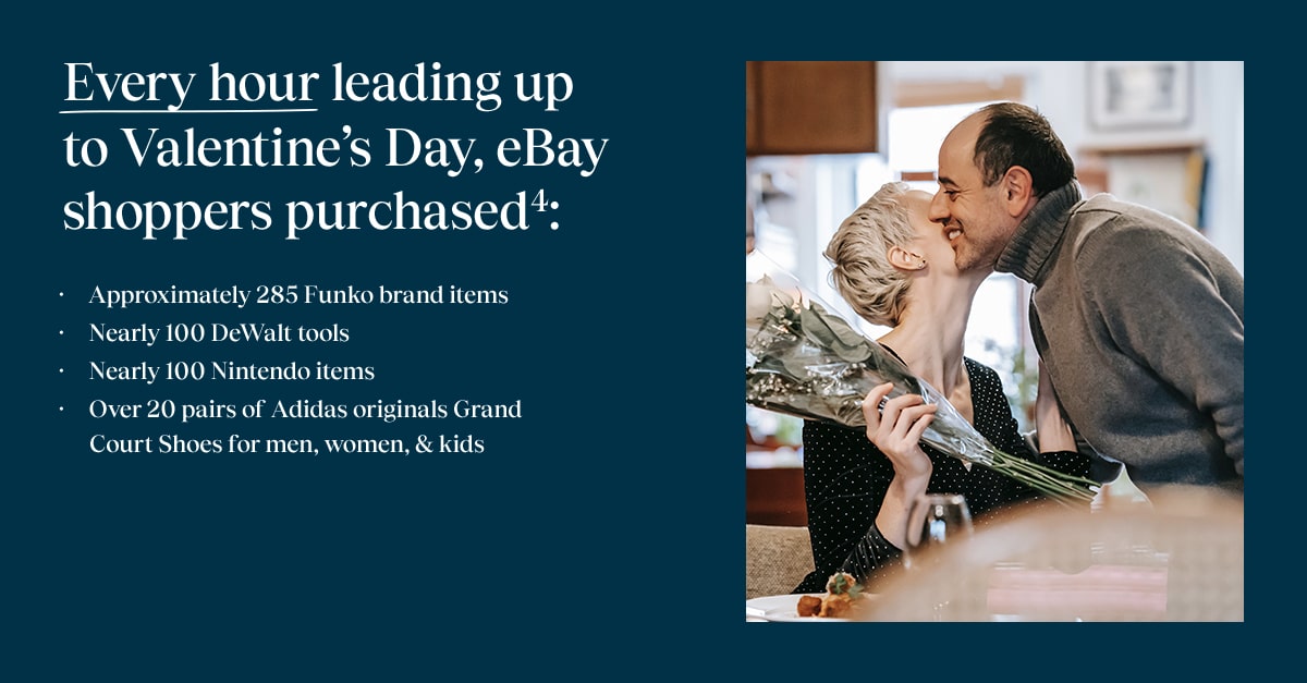 eBay shoppers purchased these items on Valentine's Day 2022.
