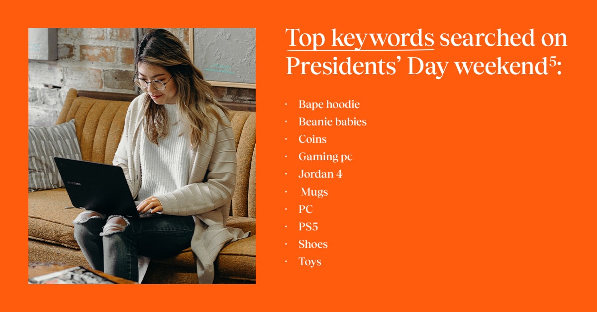 These were the top keywords searched on eBay during President's Day 2022. 