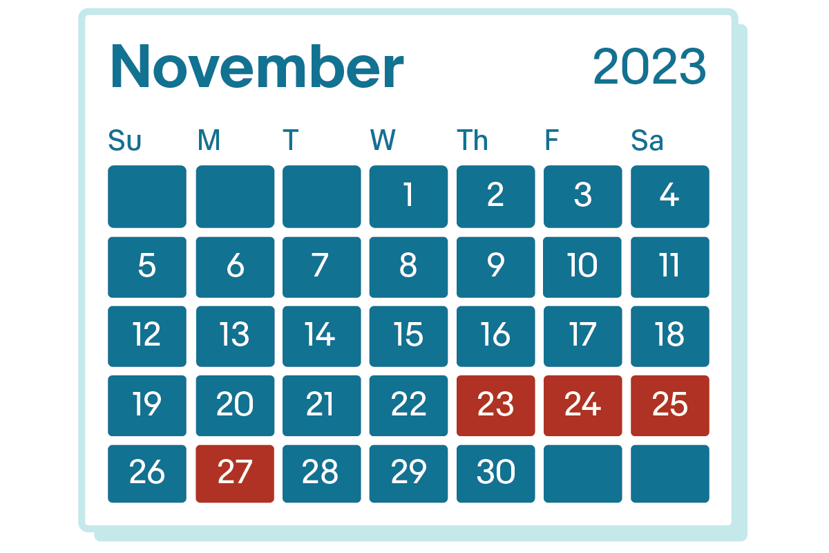 important holiday 2023 dates for November
